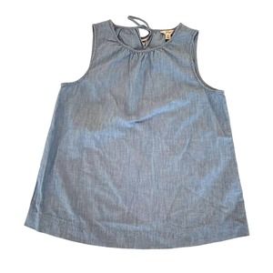 J crew 100% linen tank CHAMBRAY reimagined blue it says xs but more like a M